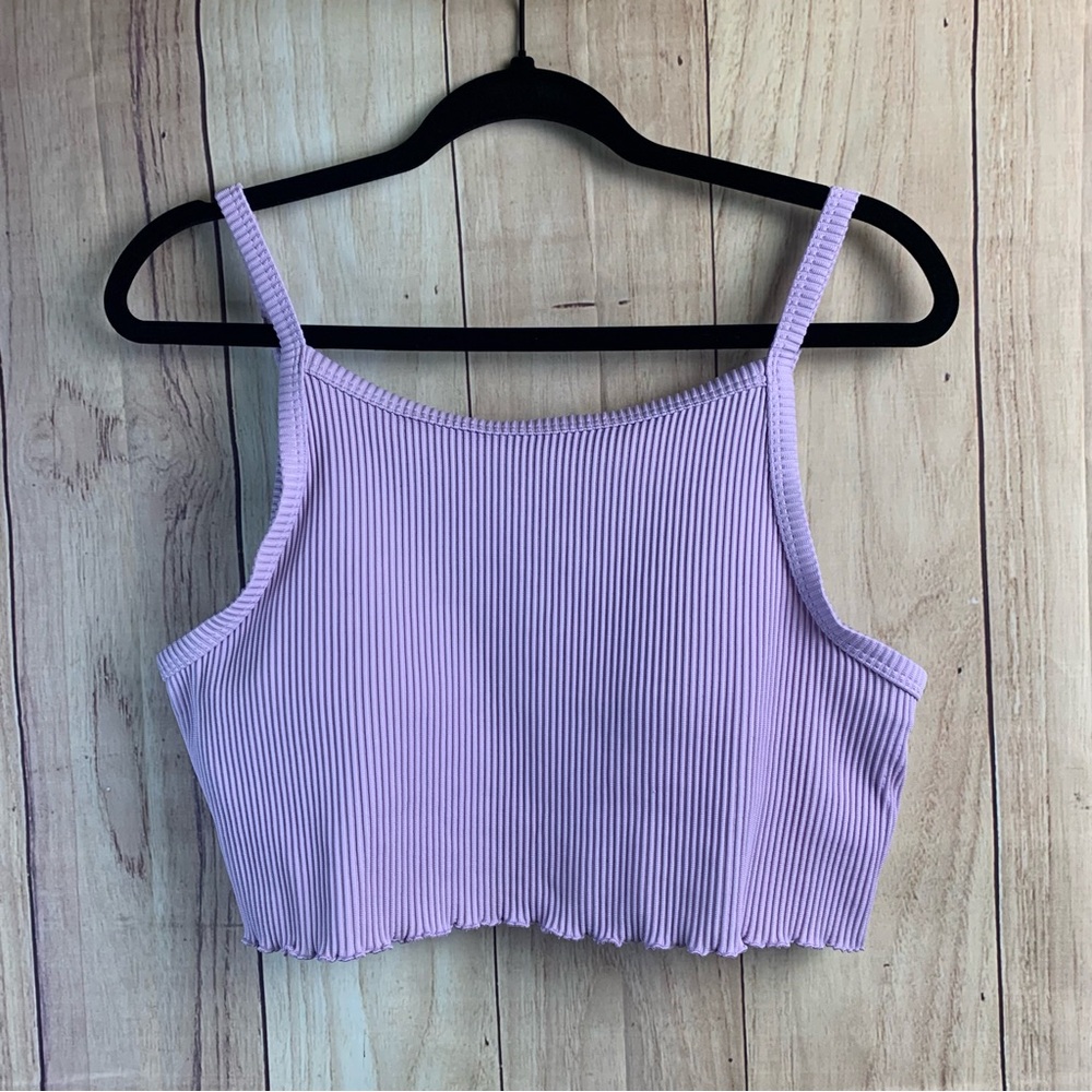 Hollister Lavender Ribbed Bikini Crop Top